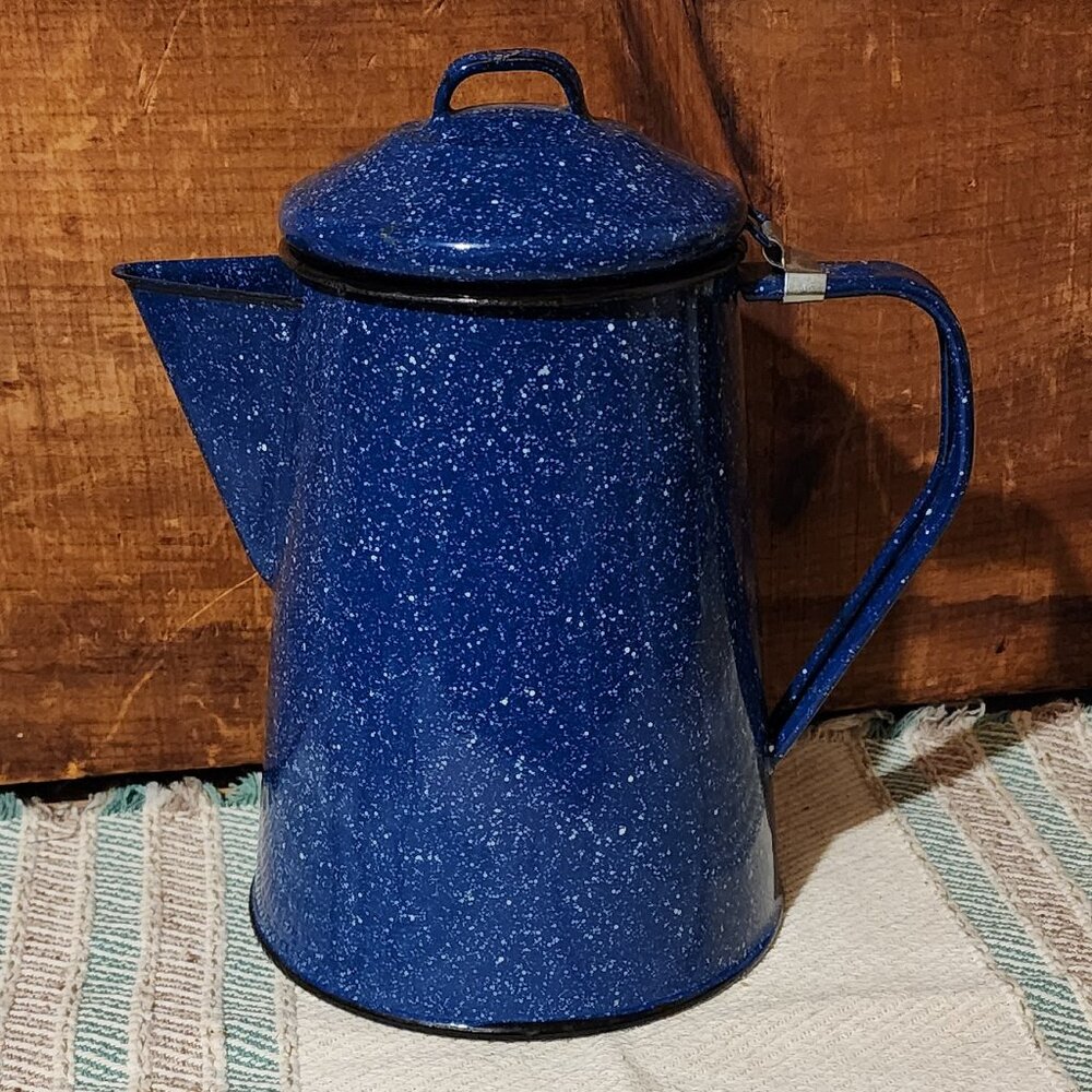 Blue Enamel Coffee Pot